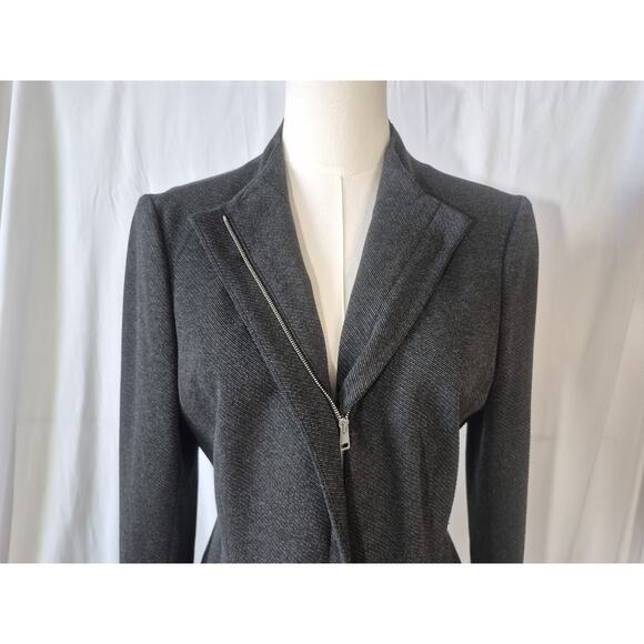 Theory Womens Charcoal Melange Sculpted Blazer Pleated Trouser Pants Set US 10 - Picture 6 of 16